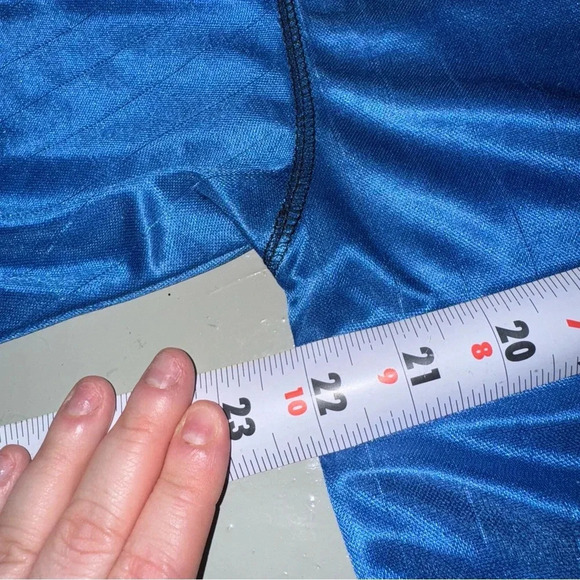 Men’s Vintage 80’s Cache Creek Athletic Brand Blue Jersey Zipper Polo Size: L - Picture 12 of 14